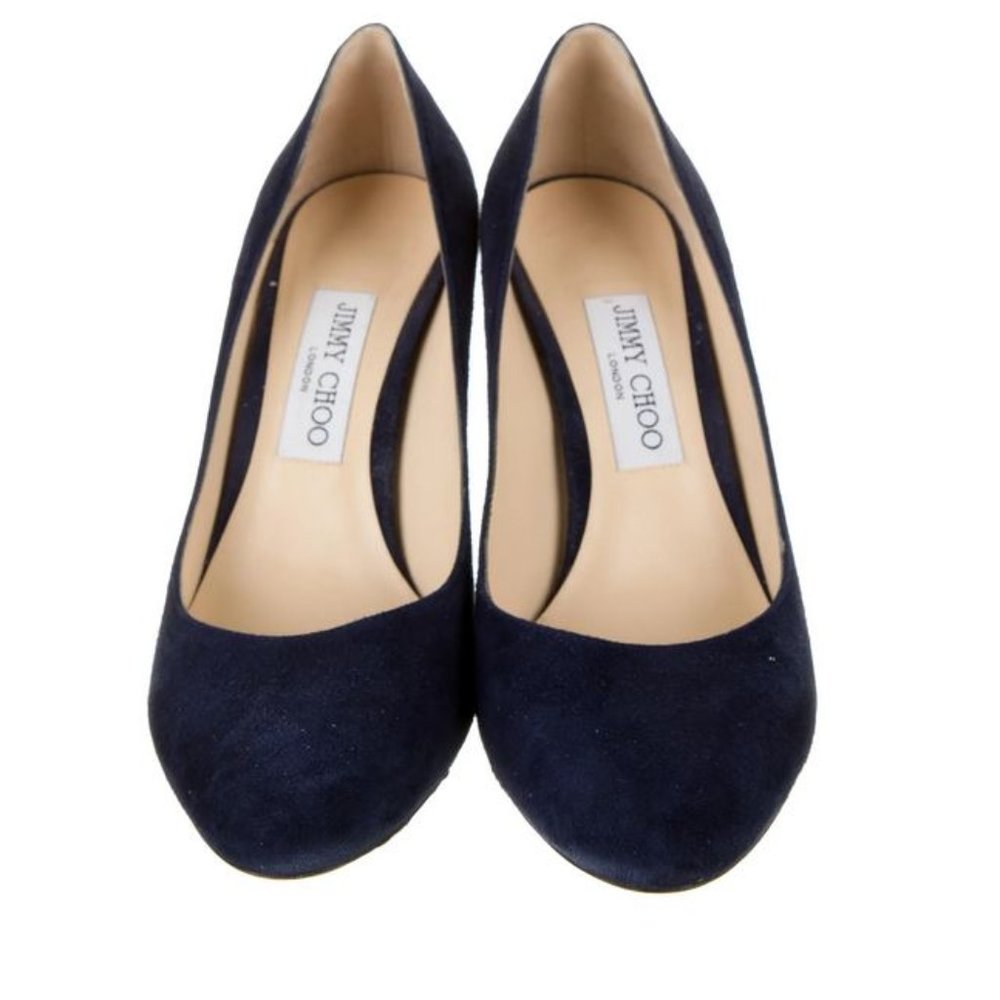 Jimmy Choo Suede Round-Toe Pumps - Billie 85